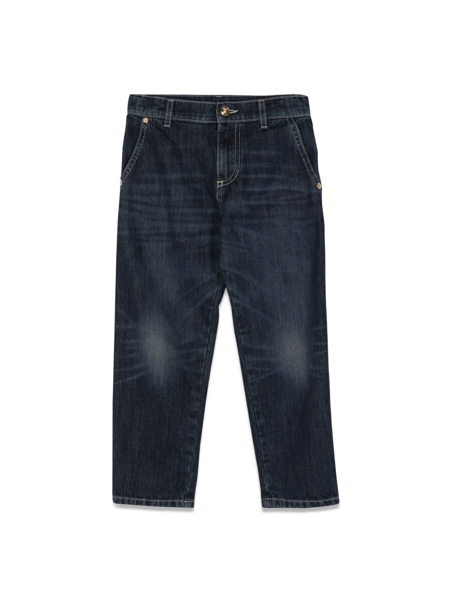 ヴェルサーチェ VERSACE レギュラーフィットジーンズ ジーンズ ボーイズ 青碧 Regular fit jeans 304658 関税 貨物輸送無料 2023AW el