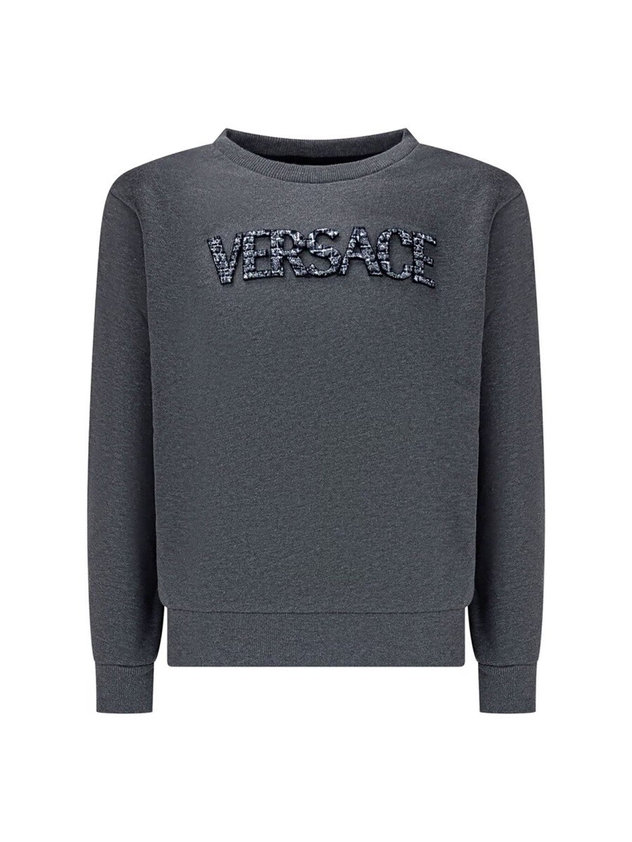 ヴェルサーチェ VERSACE クルーネックスウェットシャツ 調教師 ガールズ 薄墨色 Crew neck sweatshirts 306379 関税 貨物輸送無料 2023AW el