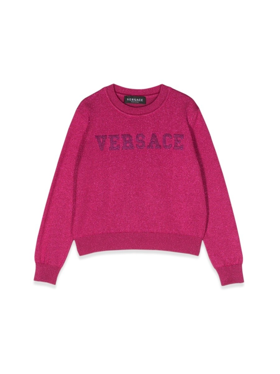 ヴェルサーチェ VERSACE クルーネックジャンパー 編み物御召しもの ガールズ パープル Crew neck jumpers 302757 関税 貨物輸送無料 2023AW el
