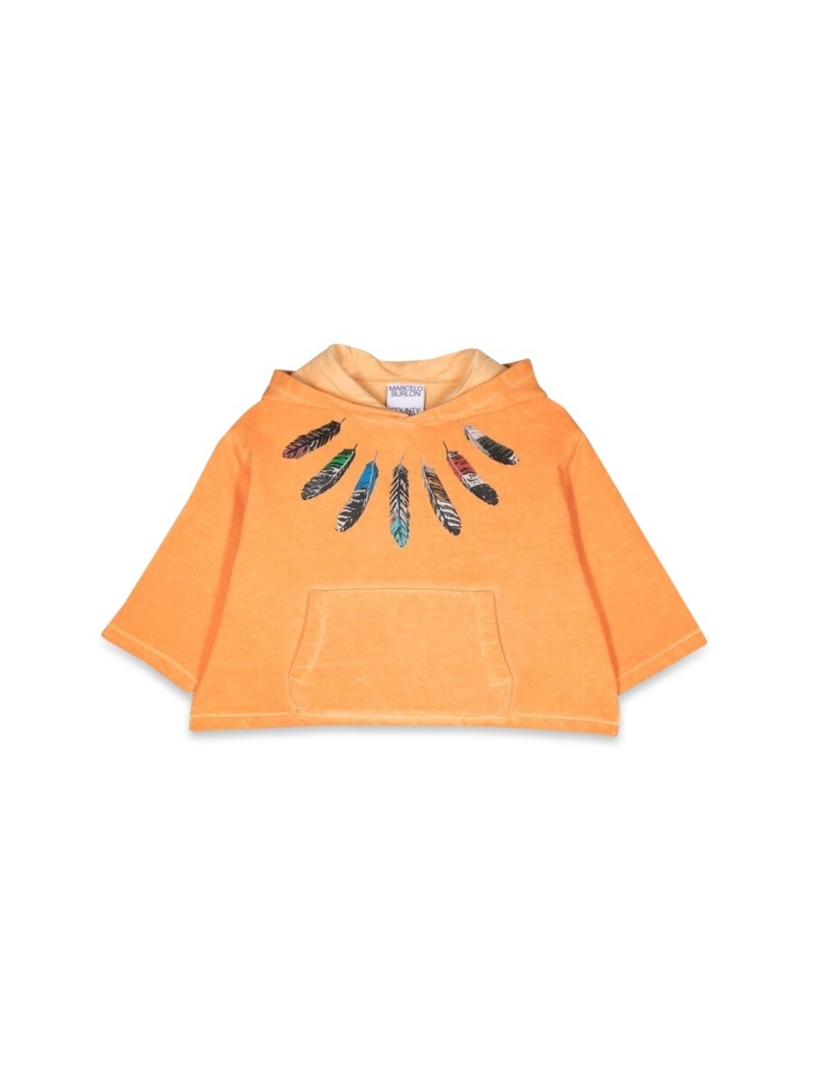 マルセロ・ブロン MARCELO BURLON クルーネックスウェットシャツ 調教師 ボーイズ オレンジ色 Crew neck sweatshirts 275338 関税 貨物輸送無料 2023SS el