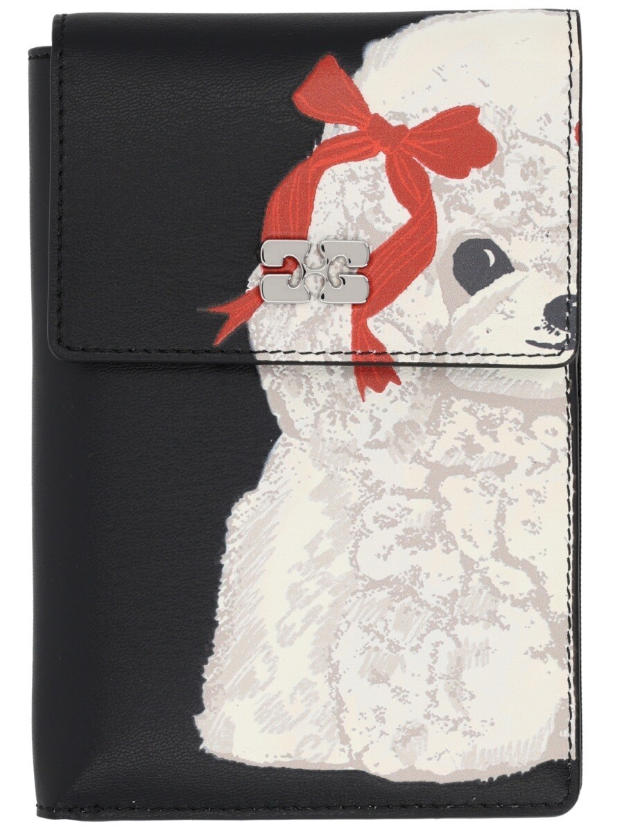 ガニー GANNI 歌留多保持者 紙入れ レディース 黒いこと Wallets and Card Holders 400136 関税 貨物輸送無料 2026SS el