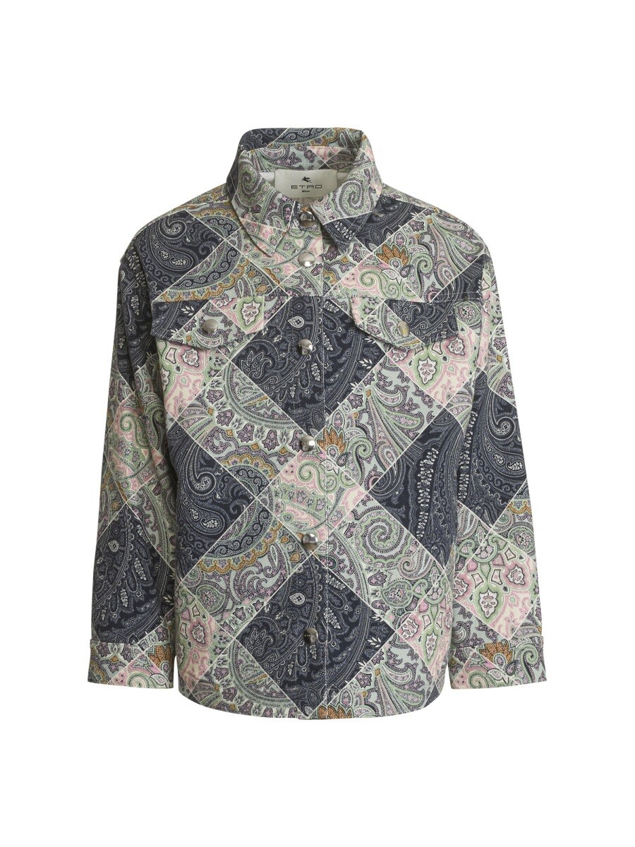 エトロ ETRO トレンチコート 厚地の外套 ガールズ 青碧 Trench coats 328977 関税 貨物輸送無料 2024AW el