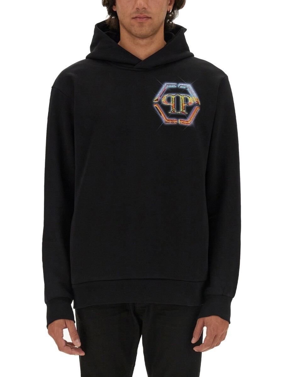 フィリップ 飾り気のない PHILIPP PLEIN トレイナー 調教師 メンズ 黒いこと Sweatshirts 333205 関税 貨物輸送無料 2024AW el