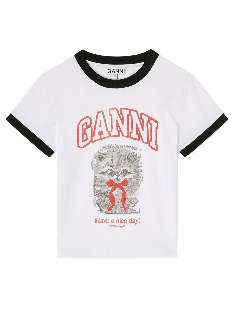 ガニー GANNI スポーツシャツ プルオーバー レディース 白いこと T-shirts and polo shirts 404065 関税 貨物輸送無料 2026SS el