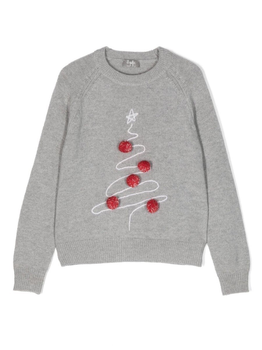 イルグッフォ IL GUFO クルーネックジャンパー ニットウェア ガールズ グレー Crew neck jumpers 306656 関税 送料無料 2023AW el
