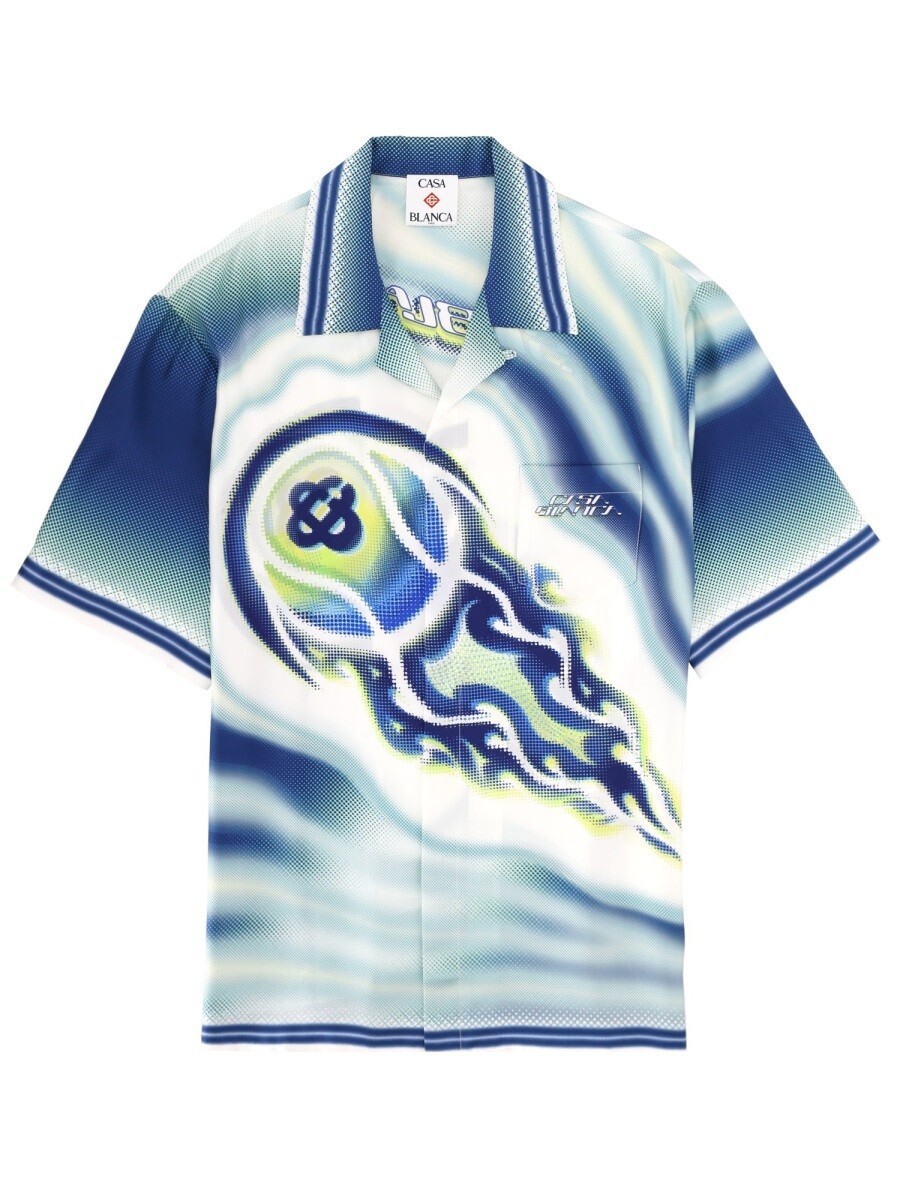 カサブランカ CASABLANCA シャツ メンズ ブルー Shirts 394698 関税 送料無料 2026SS el｜BRANDSHOP「il Tesoro」