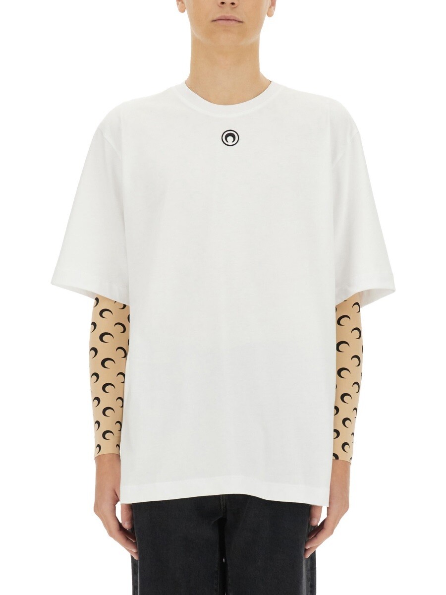 マリーンセル MARINE SERRE Tシャツ メンズ ホワイト T-shirts 399592 関税 送料無料 2026SS el｜BRANDSHOP「il Tesoro」