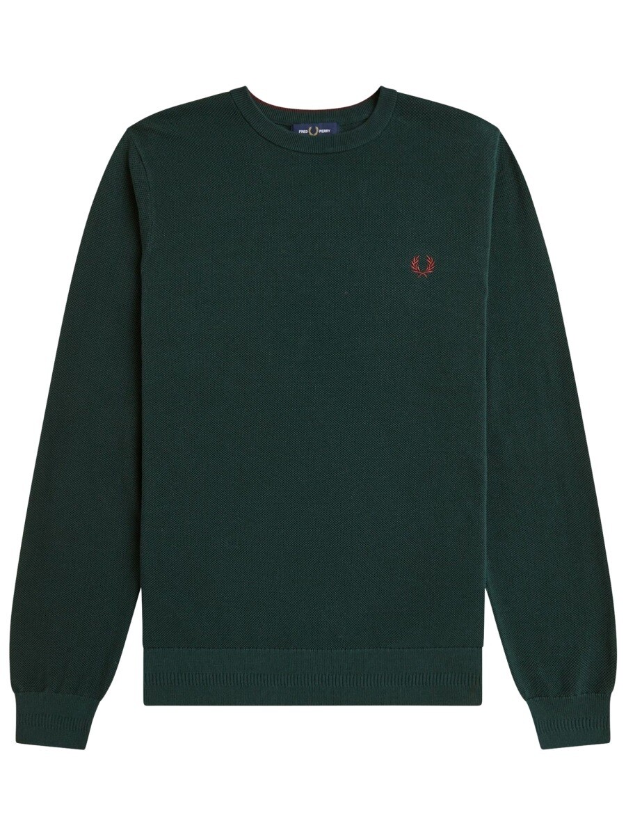 フレッド ペリー FRED PERRY プルオーバー 編み物御召しもの メンズ 緑であること Knitwear 398371 関税 貨物輸送無料 2026SS el