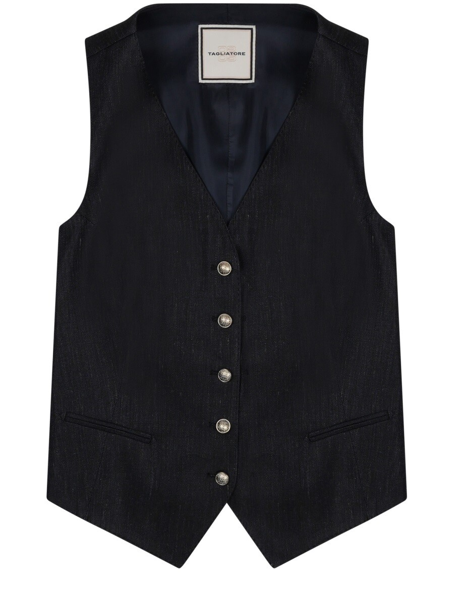 タリアトーレ TAGLIATORE ジレ より良い レディース 青碧 Vests 406649 関税 貨物輸送無料 2026SS el