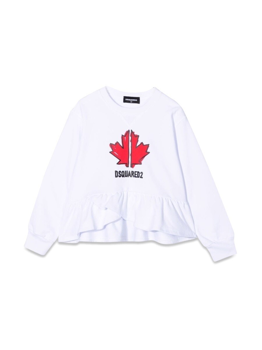 ディースクエアード DSQUARED2 クルーネックジャンパー 編み物御召しもの ガールズ 白いこと Crew neck jumpers 246508 関税 貨物輸送無料 2022SS el