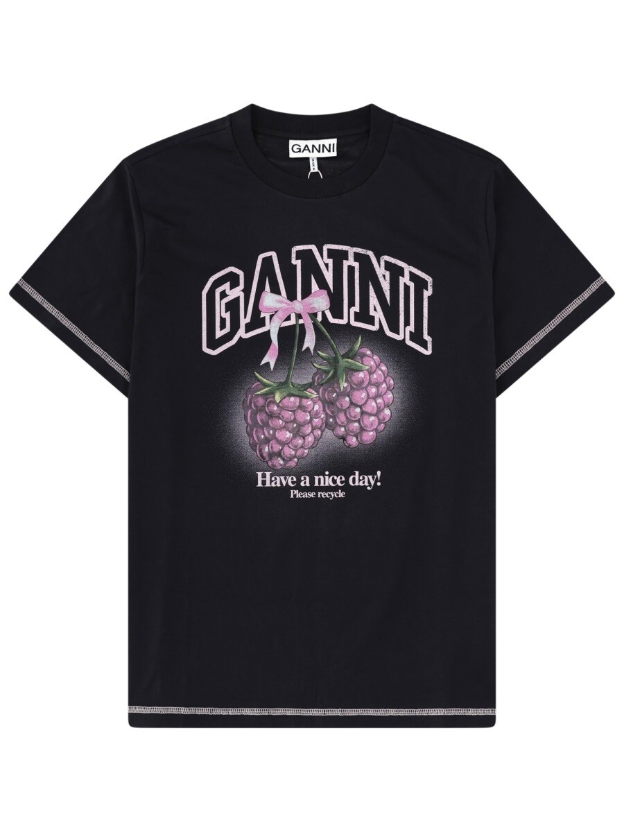 ガニー GANNI スポーツシャツ ティーシャツ レディース 黒いこと T-shirts and polo shirts 412077 関税 貨物輸送無料 2026SS el トップス-Tシャツ・カットソー-レディースファッション