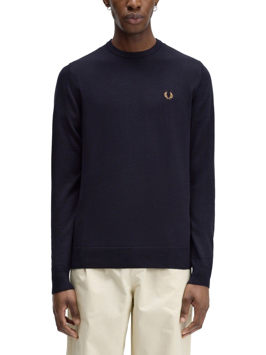 フレッド ペリー FRED PERRY プルオーバー 編み物御召しもの メンズ 青味 Knitwear 341065 関税 貨物輸送無料 2024AW el