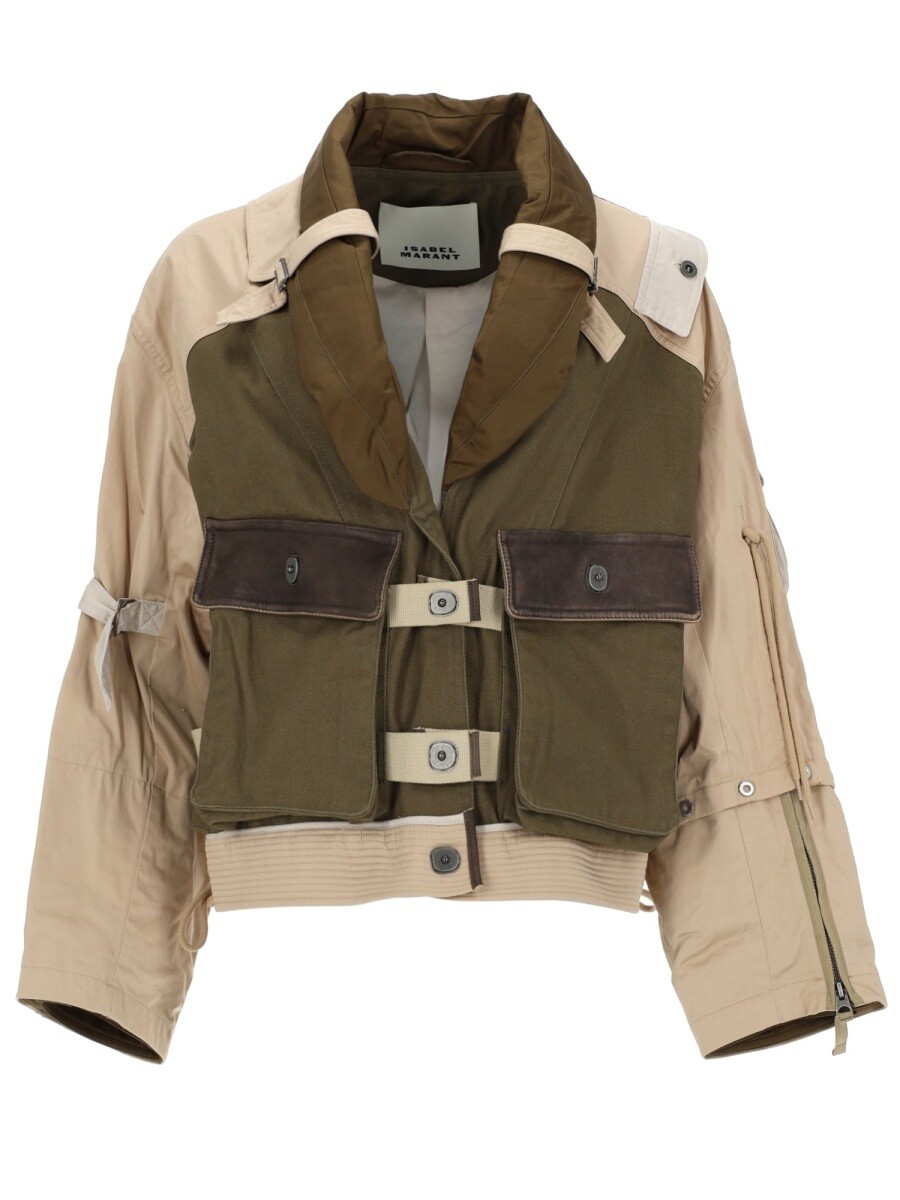 イザ呼びりん マラン ISABEL MARANT トレンチコート 厚地の外套 レディース 緑であること Coats and trench coats 397738 関税 貨物輸送無料 2026SS el