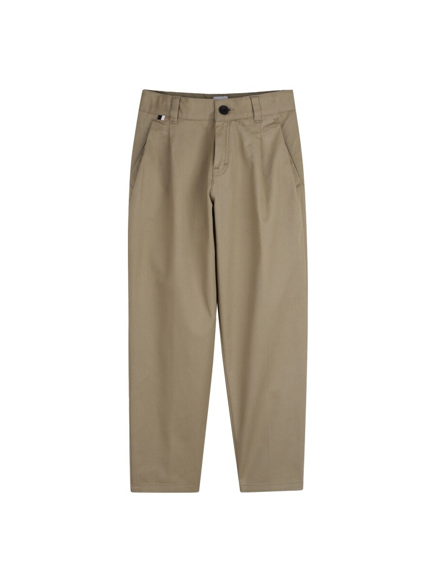 ヒューゴ 主任者 HUGO BOSS ズボン下 ボーイズ ベージュ Cargo trousers 397614 関税 貨物輸送無料 2026SS el