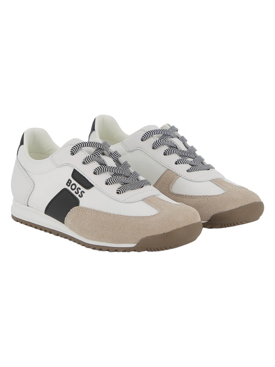 ヒューゴ 雇い主 HUGO BOSS 坦々たるスニーカー スニーカー ボーイズ 白いこと Flat sneakers 405134 関税 貨物輸送無料 2026SS el