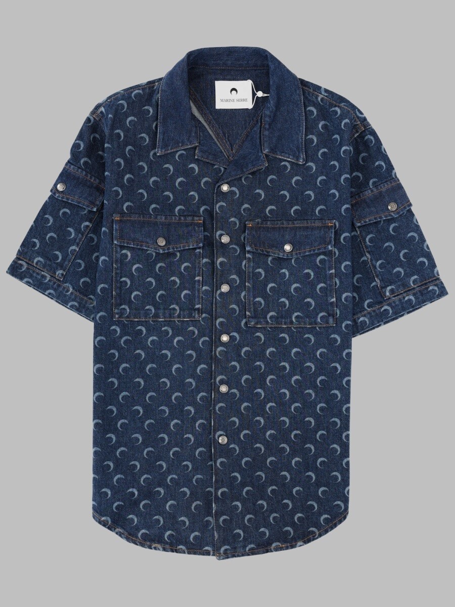 マリーンセル MARINE SERRE プルオーバー メンズ 青色 Shirts 400157 関税 貨物輸送無料 2026SS el