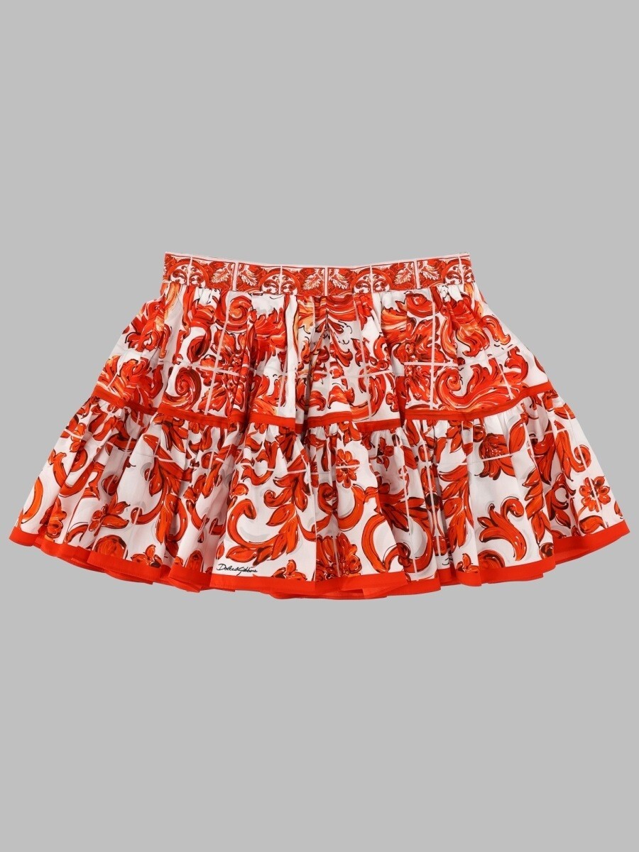 ドルチェ＆ガッバーナ DOLCE\u0026GABBANA ミニ御徒面子 スコート ガールズ オレンジ色 Mini-skirts 421881 関税 貨物輸送無料 2026AW el