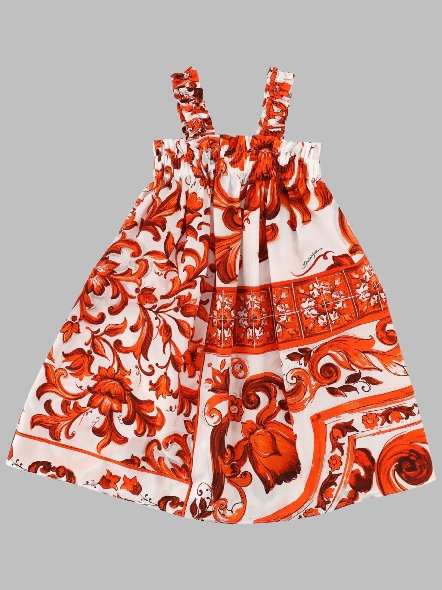 ドルチェ＆ガッバーナ DOLCE\u0026GABBANA ロング御召しもの 御召しもの ガールズ オレンジ色 Long dresses 421306 関税 貨物輸送無料 2026AW el