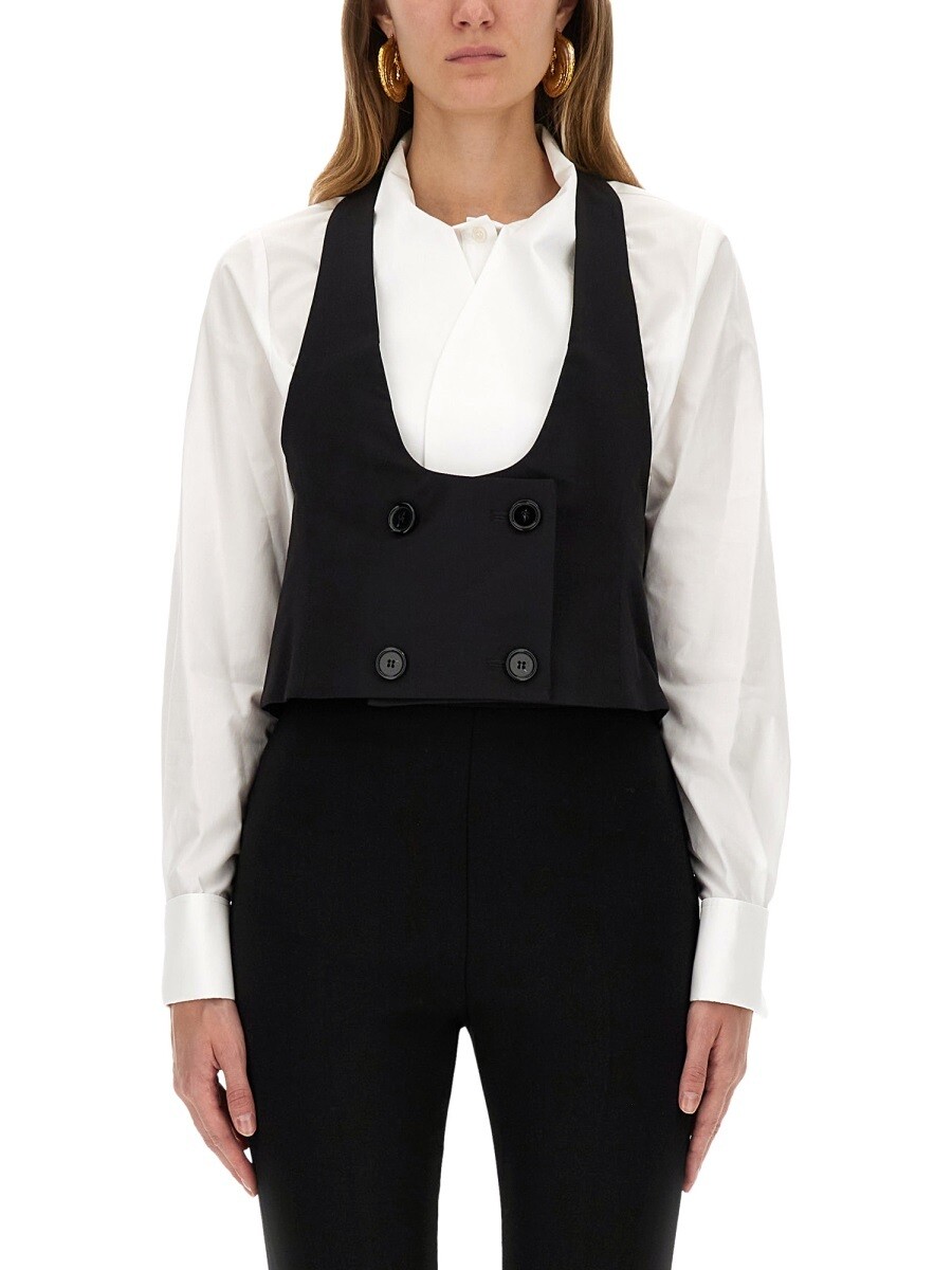 ニナ 資産家 NINA RICCI ジレ より良い レディース 黒いこと Vests 362478 関税 貨物輸送無料 2025AW el
