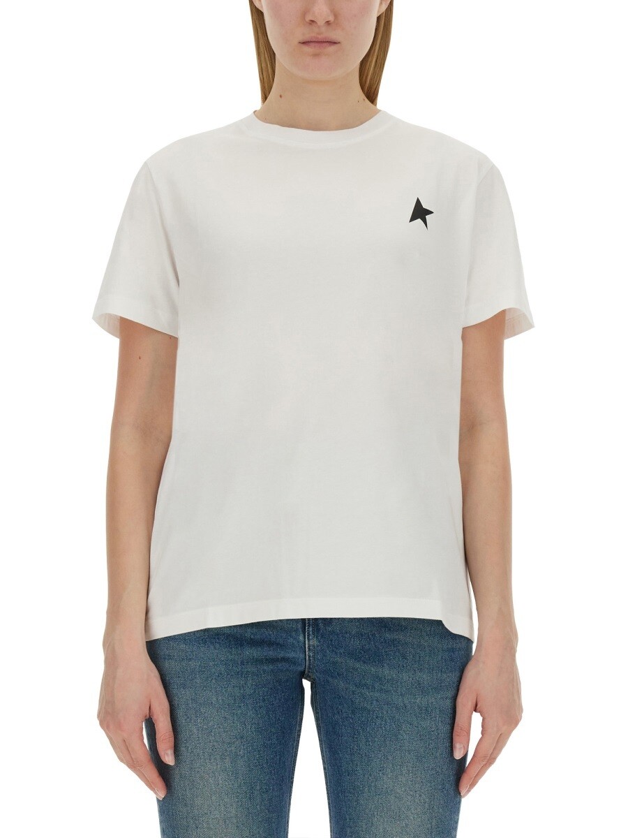 ゴールデン グース 晴れ晴れしい ブランド名 GOLDEN GOOSE スポーツシャツ ティーシャツ レディース 白いこと T-shirts and polo shirts 366611 関税 貨物輸送無料 2025AW el Tシャツ・カットソー-レディースファッション-トップス