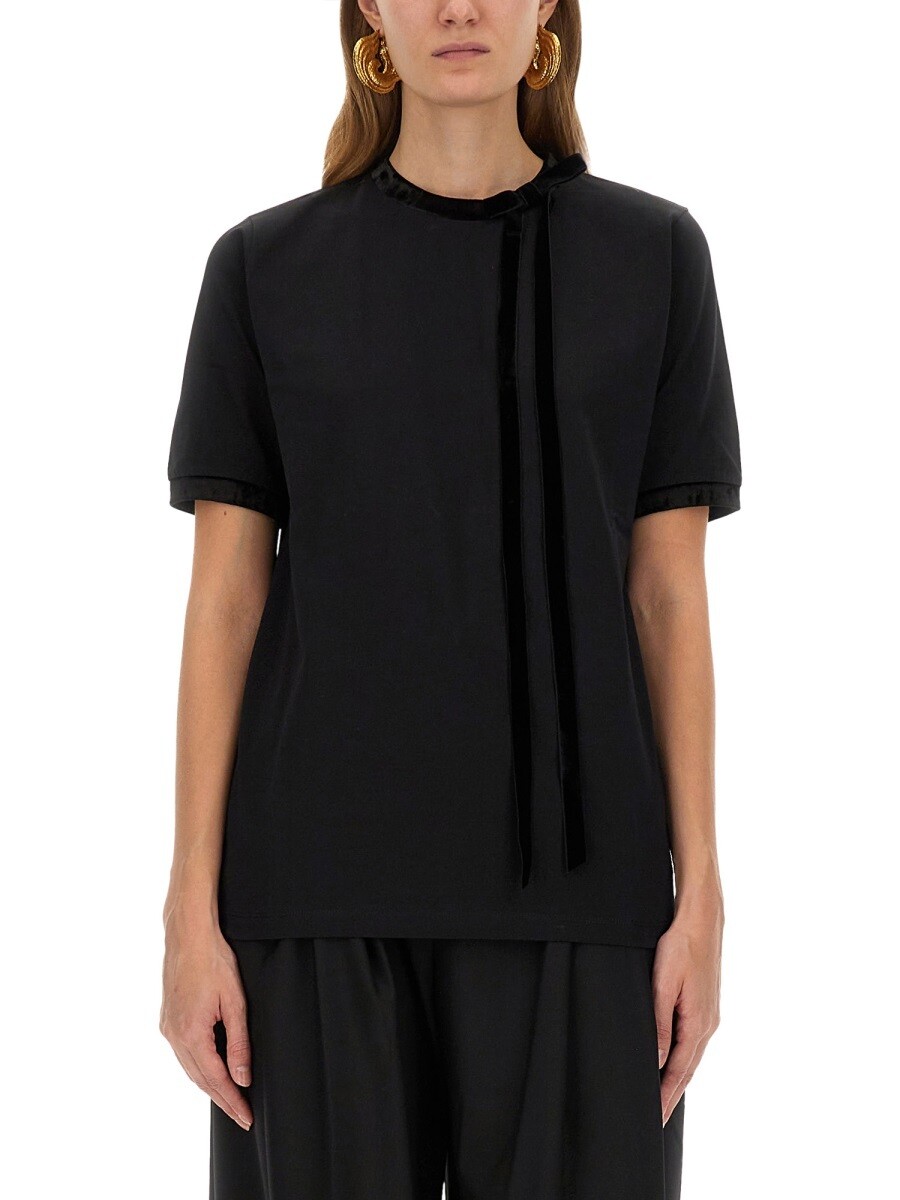 ニナ リッチ NINA RICCI ポロシャツ Tシャツ レディース ブラック T-shirts and polo shirts 365600 関税 送料無料 2025AW el|BRANDSHOP「il Tesoro」