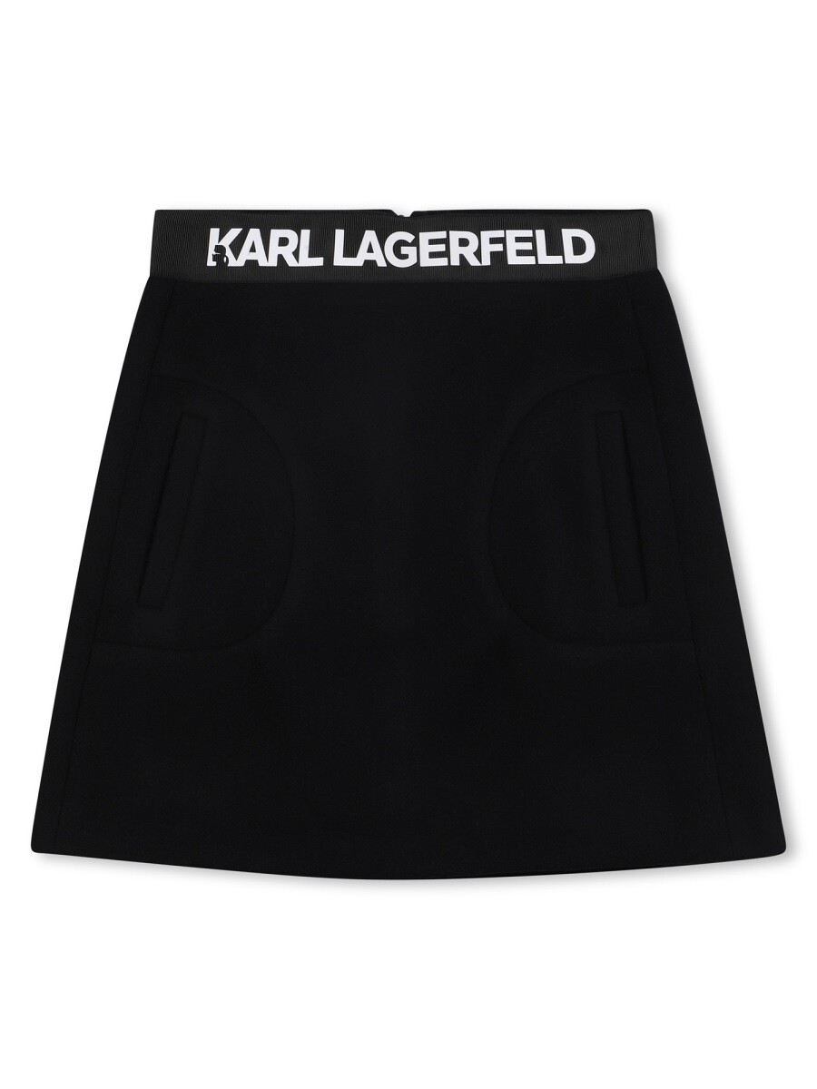 長い巻き毛 ラガーフェルド KARL LAGERFELD ミニ御徒面子 スコート ガールズ 黒いこと Mini-skirts 367068 関税 貨物輸送無料 2025AW el
