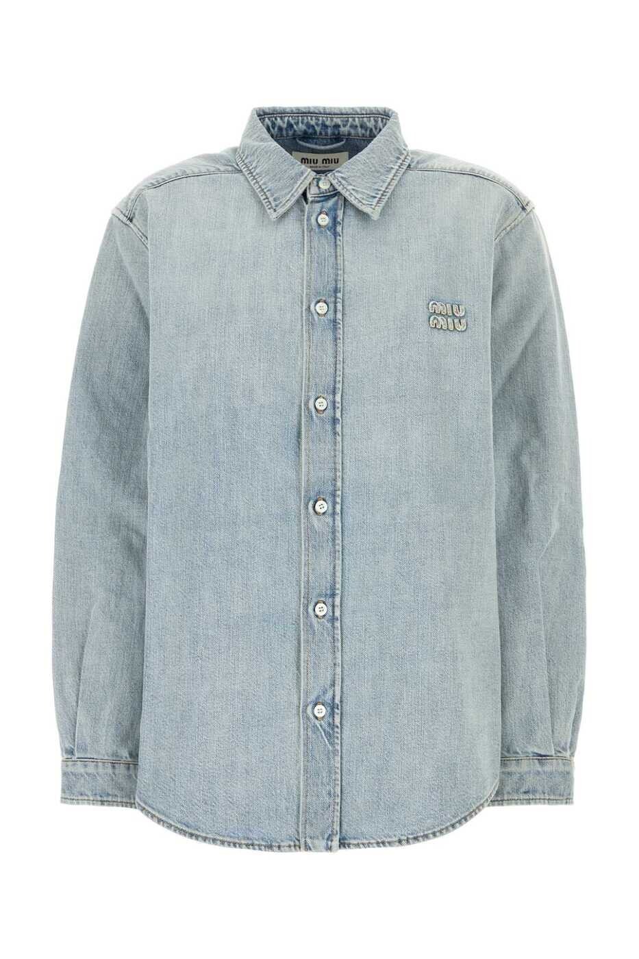 ミュウ ミュウ MIU MIU シャツ レディース ブルー Shirts GWC145SOOO192V F0013 Light Blue 関税 送料無料 2026AW gb|BRANDSHOP「il Tesoro」