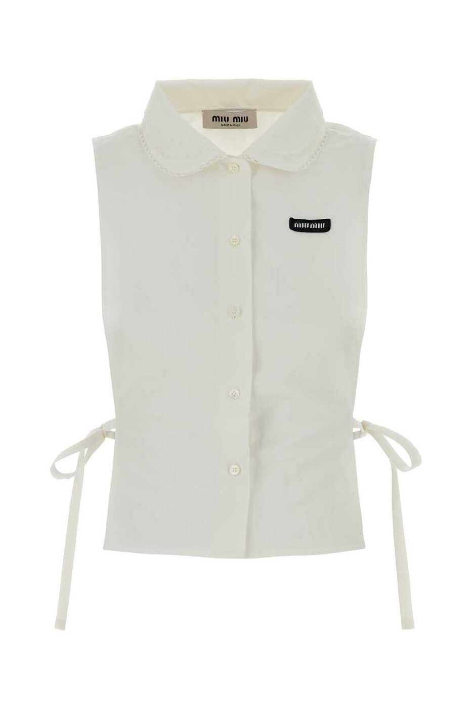 ミュウ ミュウ MIU MIU シャツ レディース ホワイト Shirts MK2041SOOO163M F0009 White 関税 送料無料 2026AW gb|BRANDSHOP「il Tesoro」