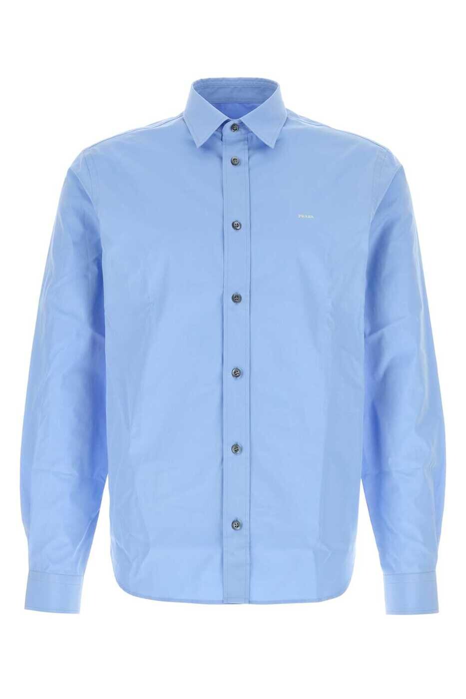 プラダ PRADA シャツ メンズ ブルー Shirts UCN611SWMO10IV F0YRX Light Blue 関税 送料無料 2026SS gb｜BRANDSHOP「il Tesoro」