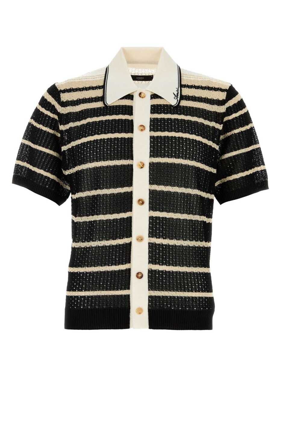 アミリ AMIRI シャツ メンズ Shirts AMKNIR1038 BLACK Stripped 関税 送料無料 2025AW gb｜BRANDSHOP「il Tesoro」