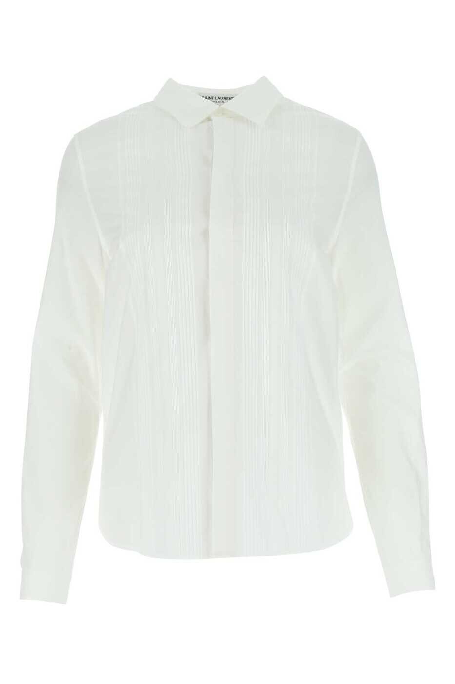 イヴ サンローラン SAINT LAURENT PARIS シャツ レディース ホワイト Shirts 703910Y2B36 9000 White 関税 送料無料 2022AW gb|BRANDSHOP「il Tesoro」