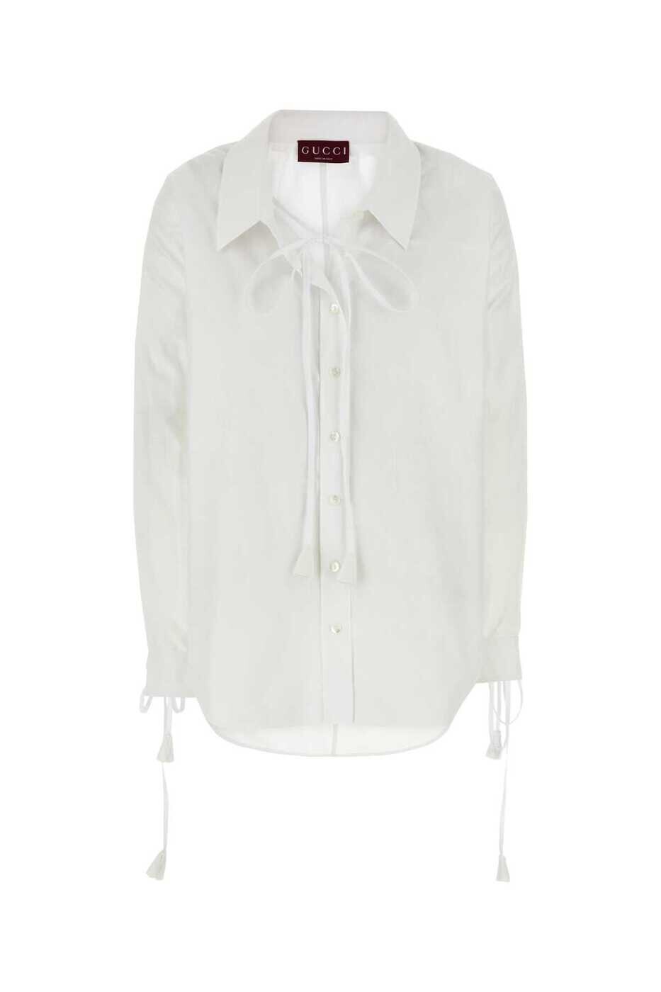 グッチ GUCCI シャツ レディース ホワイト Shirts 828154Z7APH 9000 White 関税 送料無料 2025SS gb｜BRANDSHOP「il Tesoro」