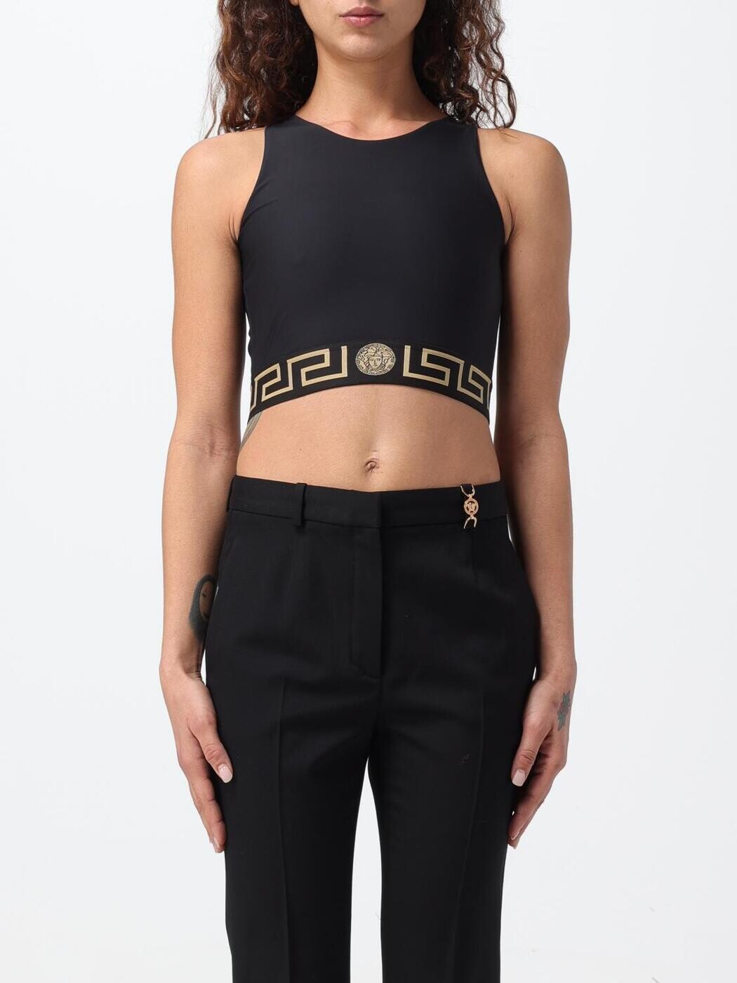 ヴェルサーチ VERSACE Tシャツ トップス レディース ブラック T-shirts and tops 10041041A06229 Black 関税 送料無料 2025AW gi|BRANDSHOP「il Tesoro」