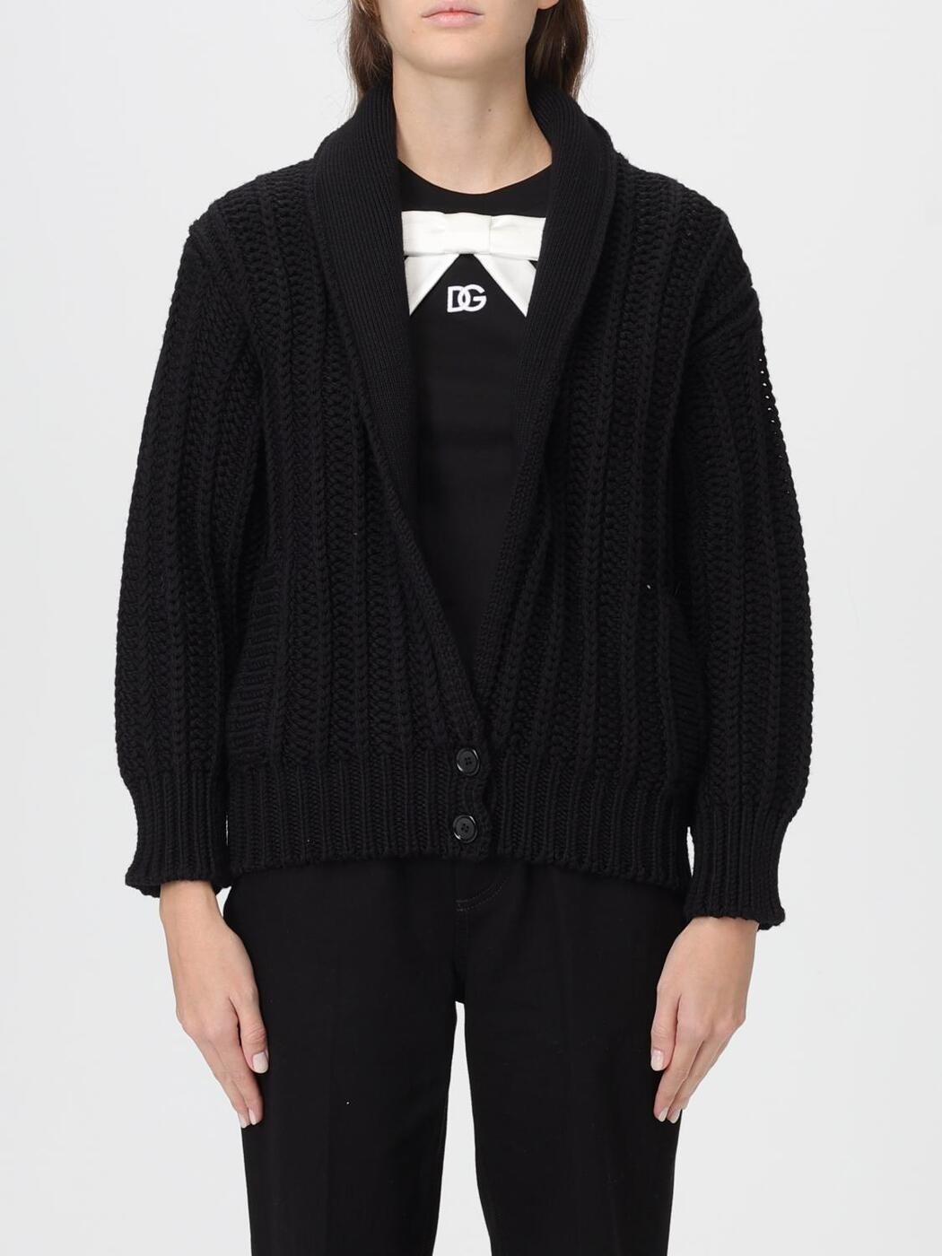 ドルチェ\u0026ガッバーナ DOLCE\u0026GABBANA ティーシャツ 編み物御召しもの レディース 黒いこと Knitwear FXVCWTJCVZ2 関税 貨物輸送無料 2025AW gi