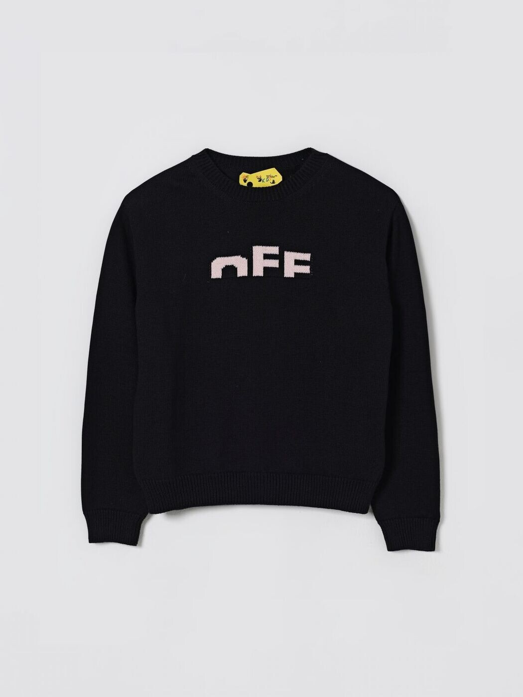 オフ 白いこと OFF-WHITE クルーネックジャンパー 編み物御召しもの ボーイズ 黒いこと Crew neck jumpers OGHE002F25KNI001 関税 貨物輸送無料 2025AW gi