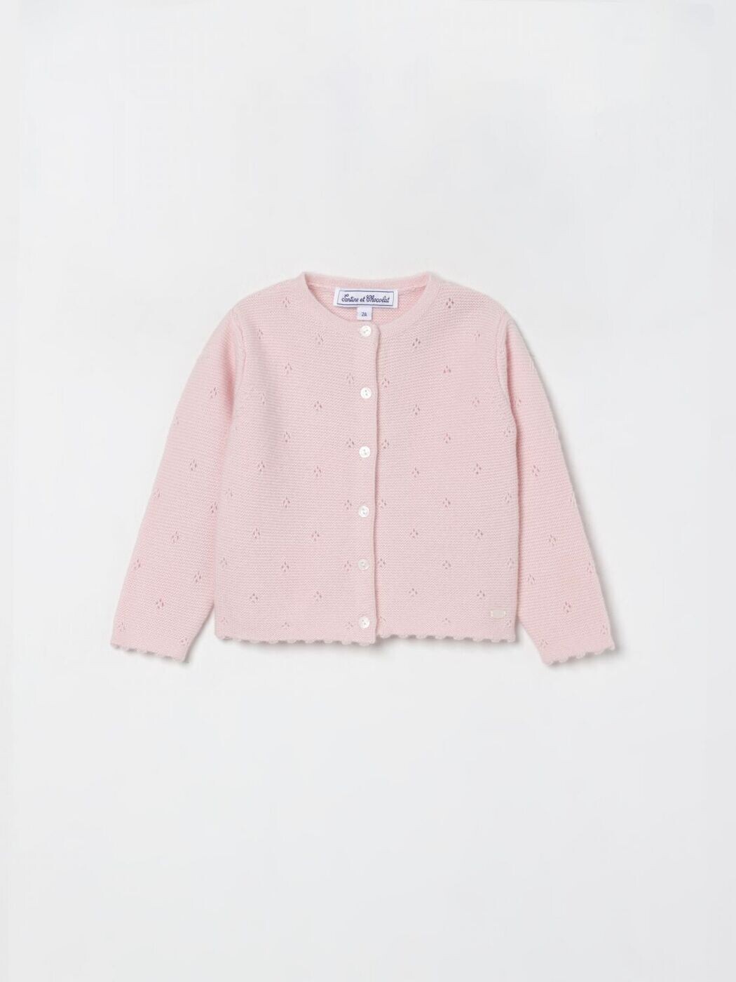 タルティーヌ・エ・ショコラ TARTINE ET CHOCOLAT クルーネックジャンパー 編み物御召しもの ボーイズ さくら色 Crew neck jumpers CB18121 関税 貨物輸送無料 2025AW gi