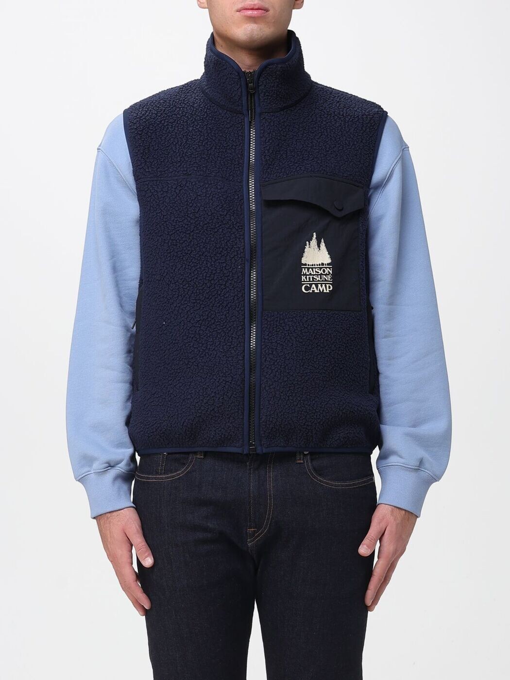 住み家 稲荷 MAISON KITSUNE ジレ より良い メンズ 青碧 Vests PM02137WM2031 関税 貨物輸送無料 2025AW gi