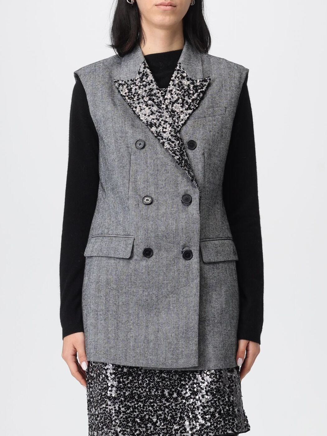 長い巻き毛 ラガーフェルド KARL LAGERFELD トレンチコート 厚地の外套 レディース 薄墨色 Coats and trench coats A4W14043 関税 貨物輸送無料 2025AW gi レディースファッション-コート・ジャケット
