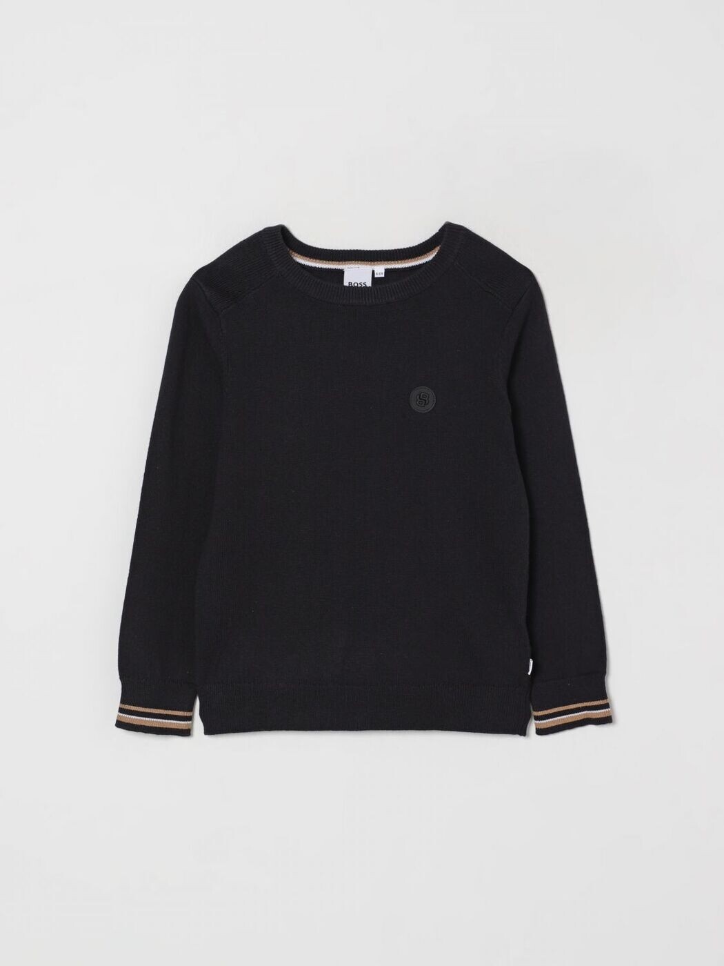 ヒューゴ 主任者 HUGO BOSS クルーネックジャンパー 編み物お召しもの ボーイズ 黒いこと Crew neck jumpers J52343 関税 貨物輸送無料 2025AW gi