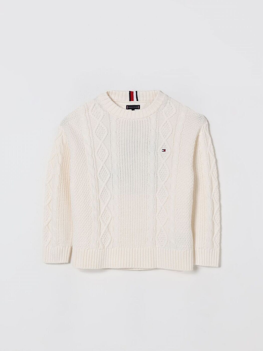 トミー ヒルフィガー TOMMY HILFIGER クルーネックジャンパー ニットウェア ボーイズ ホワイト Crew neck jumpers KB0KB09910 関税 送料無料 2025AW gi