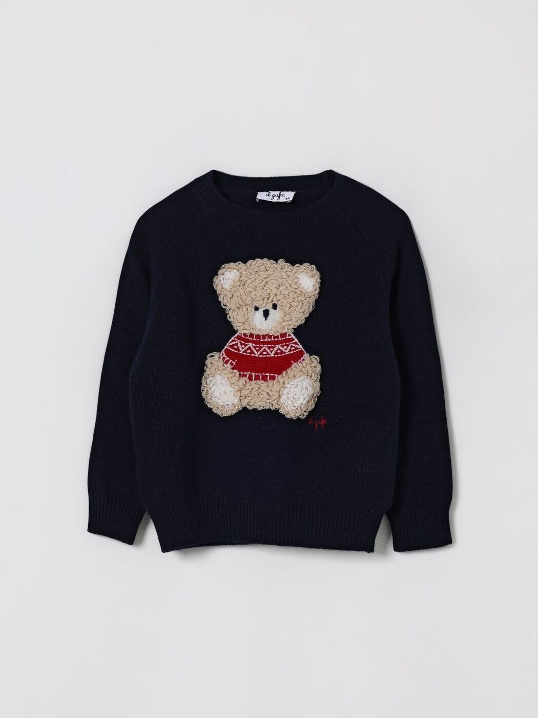 イルグッフォ IL GUFO クルーネックジャンパー 編み物御召しもの ボーイズ 青碧 Crew neck jumpers GMA0024EM220 関税 貨物輸送無料 2025AW gi