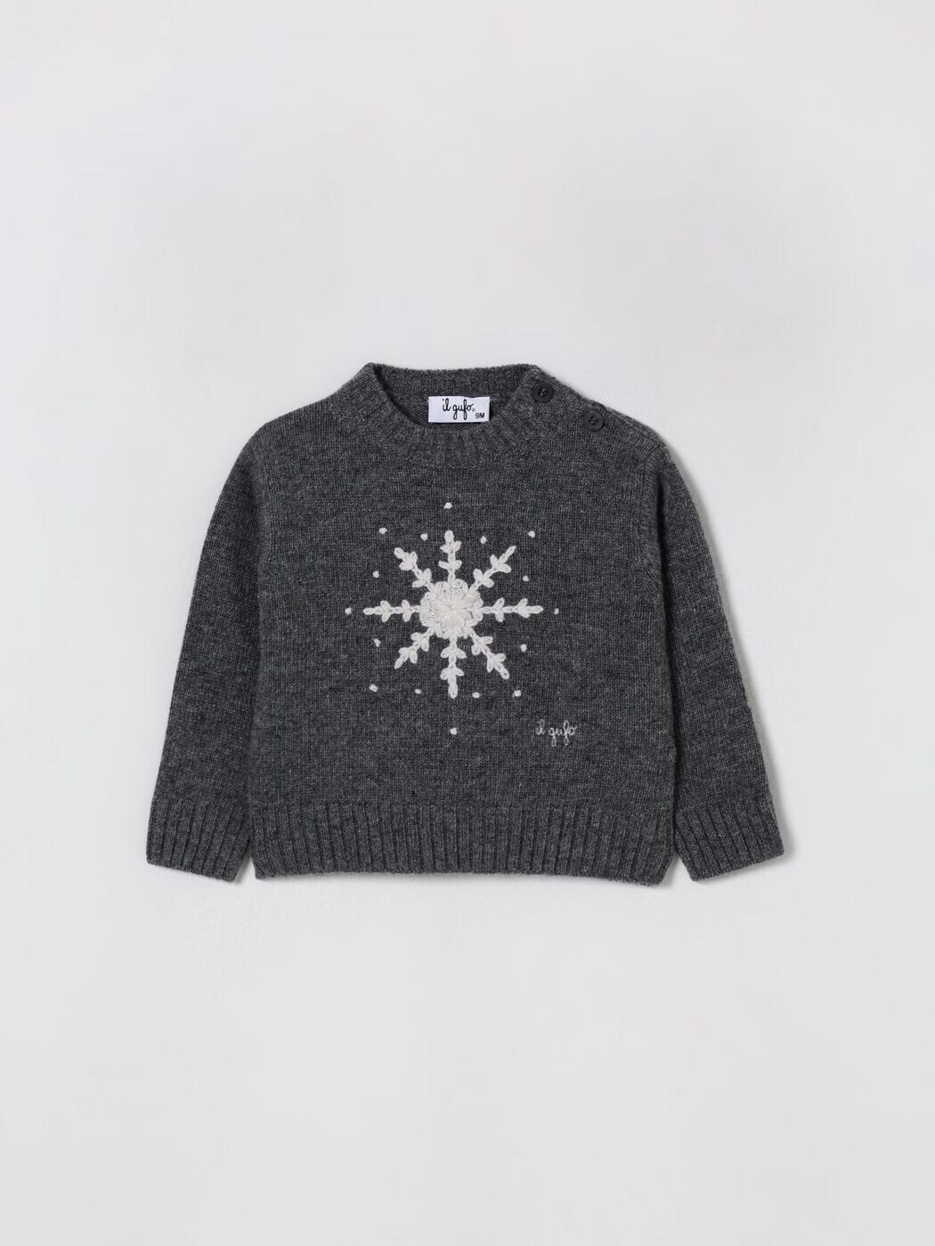 イルグッフォ IL GUFO クルーネックジャンパー 編み物御召しもの ボーイズ 薄墨色 Crew neck jumpers GMA0006EM220 関税 貨物輸送無料 2025AW gi