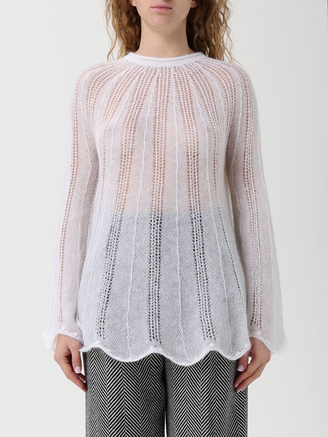 フォルテフォルテ FORTE FORTE プルオーバー 編み物お召しもの レディース 白いこと Knitwear 14446MYKNIT 関税 貨物輸送無料 2025AW gi ニット・セーター-セーター