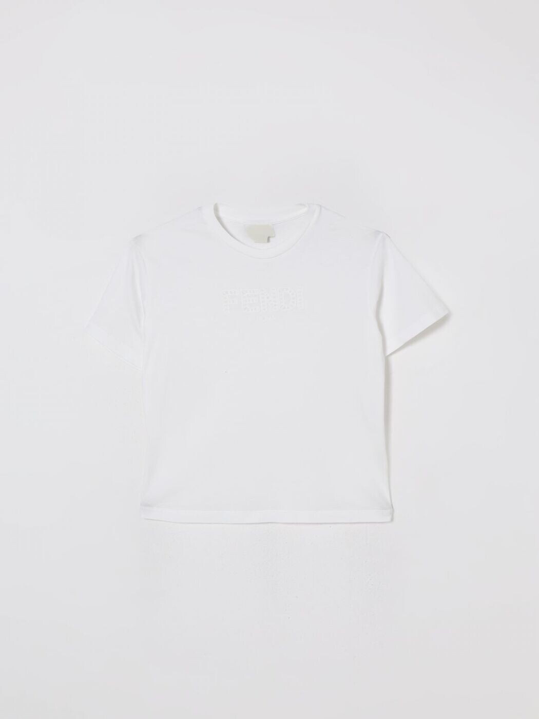 FENDI FENDI ロング衣袂ティーシャツ ティーシャツ ガールズ 白いこと Long sleeve t-shirts JFI3797AJ 関税 貨物輸送無料 2025AW gi