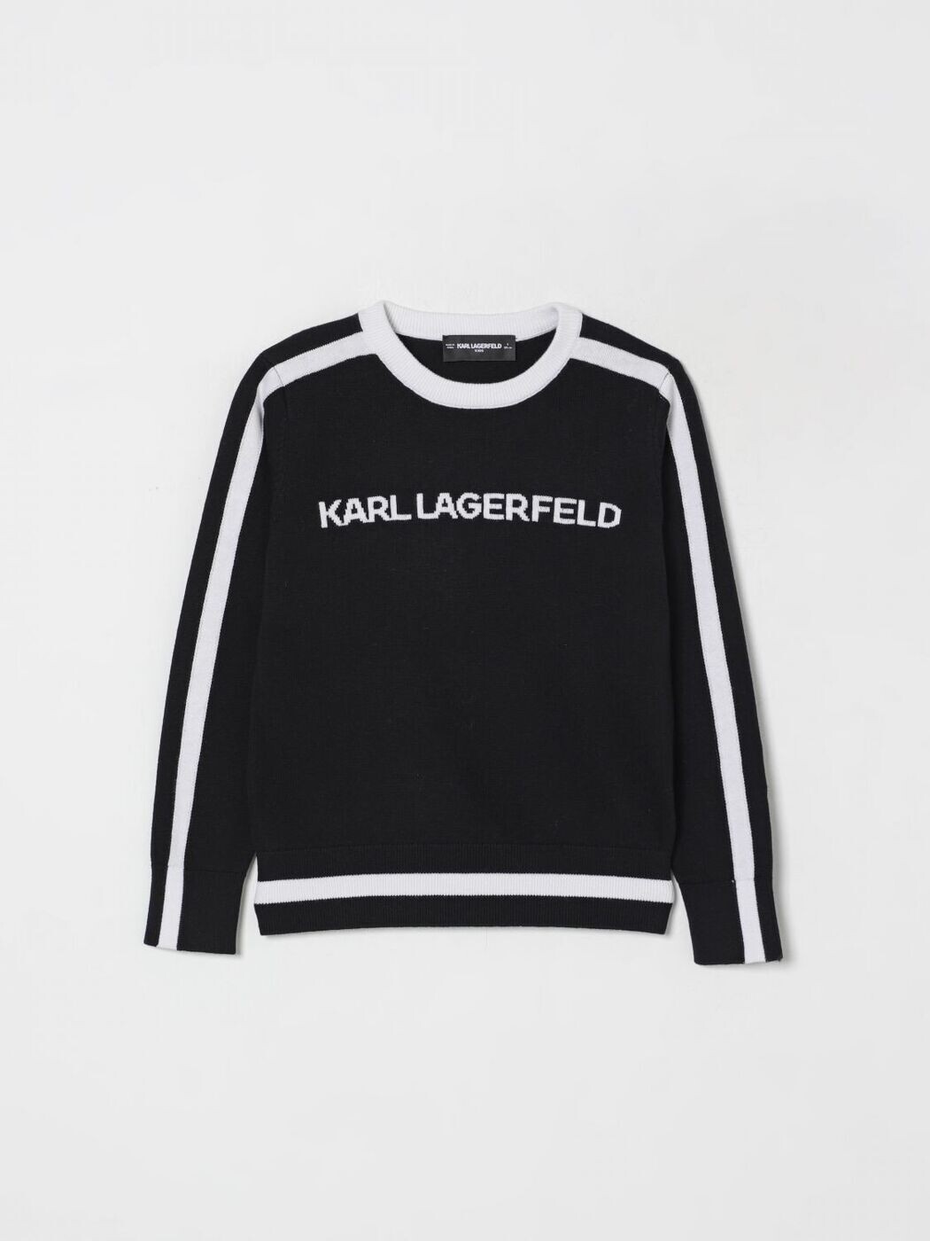 長い巻き毛 ラガーフェルド KARL LAGERFELD クルーネックジャンパー 編み物御召しもの ガールズ 黒いこと Crew neck jumpers Z30936 関税 貨物輸送無料 2025AW gi