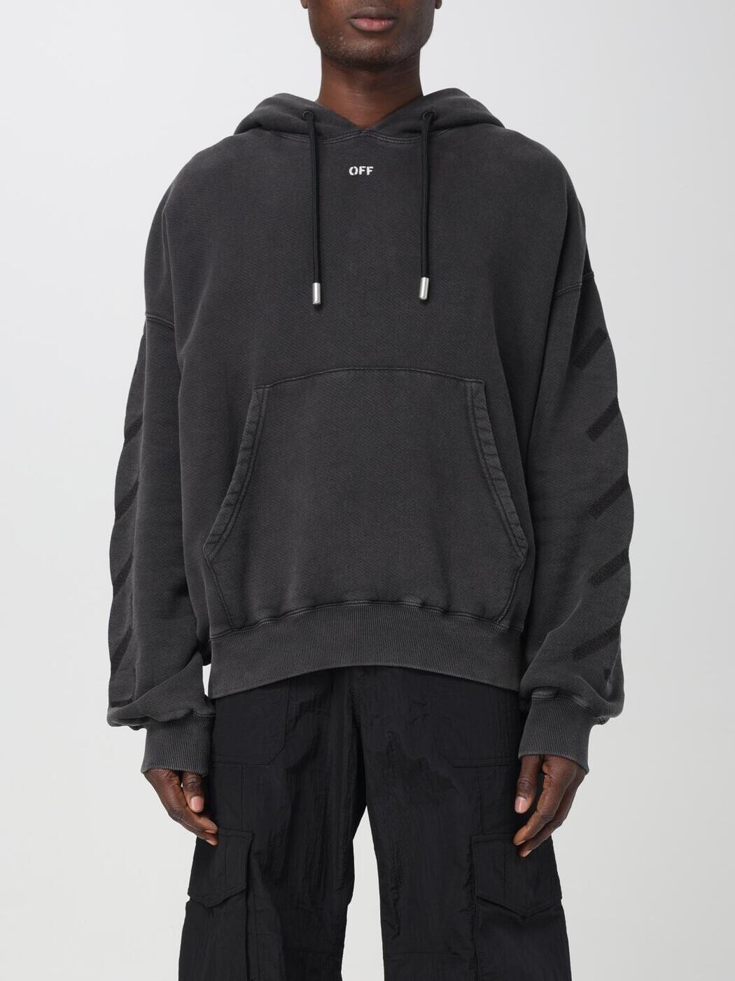 象牙色 OFF WHITE トレイナー 調教師 メンズ 黒いこと Sweatshirts OMBB118C99FLE002 関税 貨物輸送無料 2025AW gi