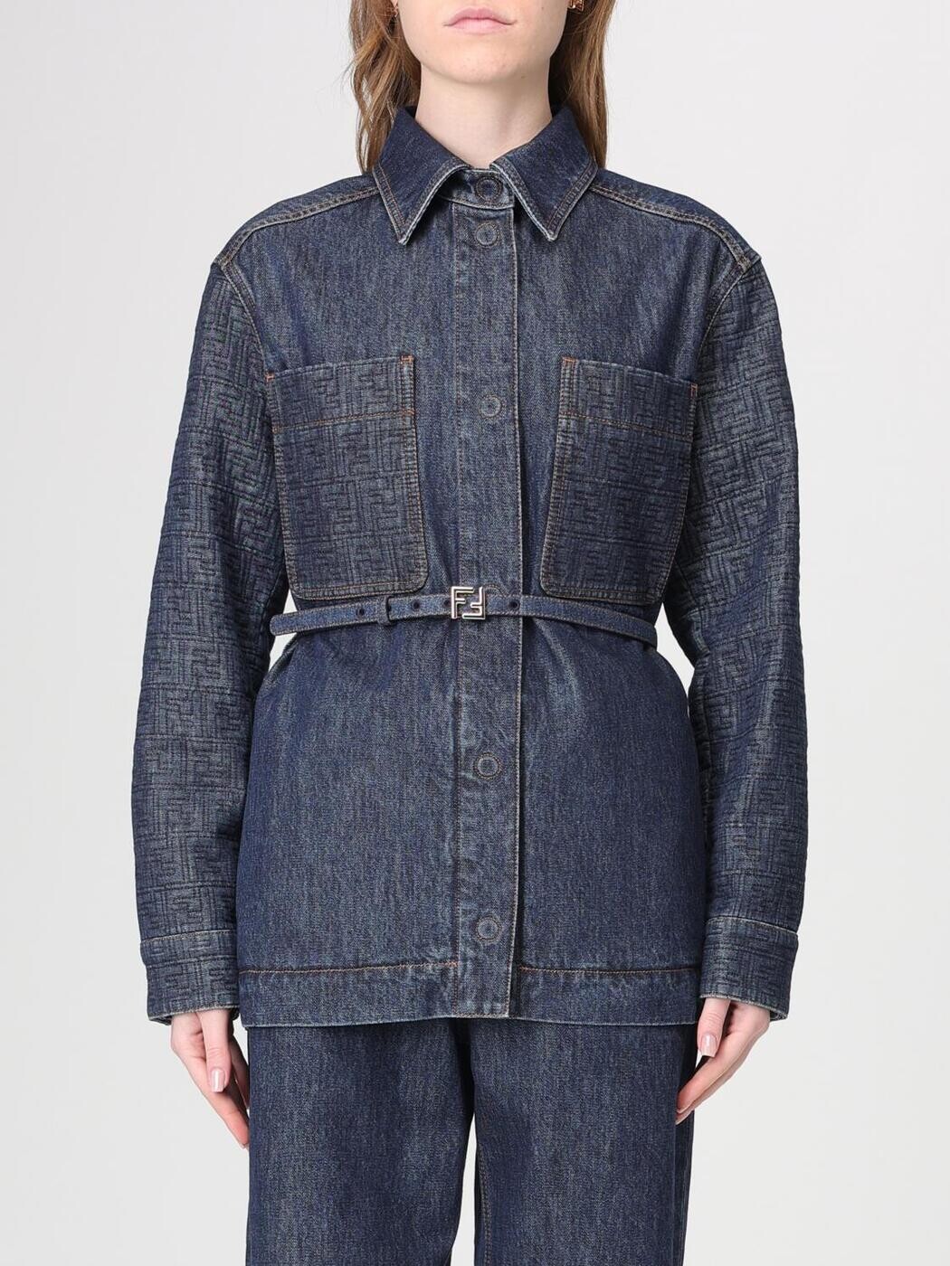 フェンディ FENDI 背広上衣 背広 上衣 レディース 青み Suit Jackets FLF677AW82 関税 貨物輸送無料 2026SS gi