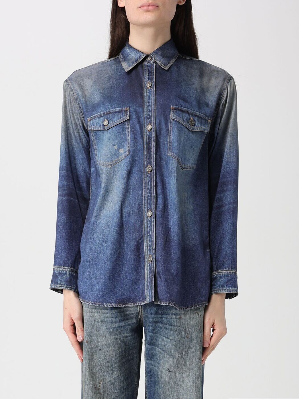 ゴールデン グース デラックス ブランド GOLDEN GOOSE シャツ レディース ブルー Shirts GWP02525P002406 Blue 関税 送料無料 2026SS gi｜BRANDSHOP「il Tesoro」