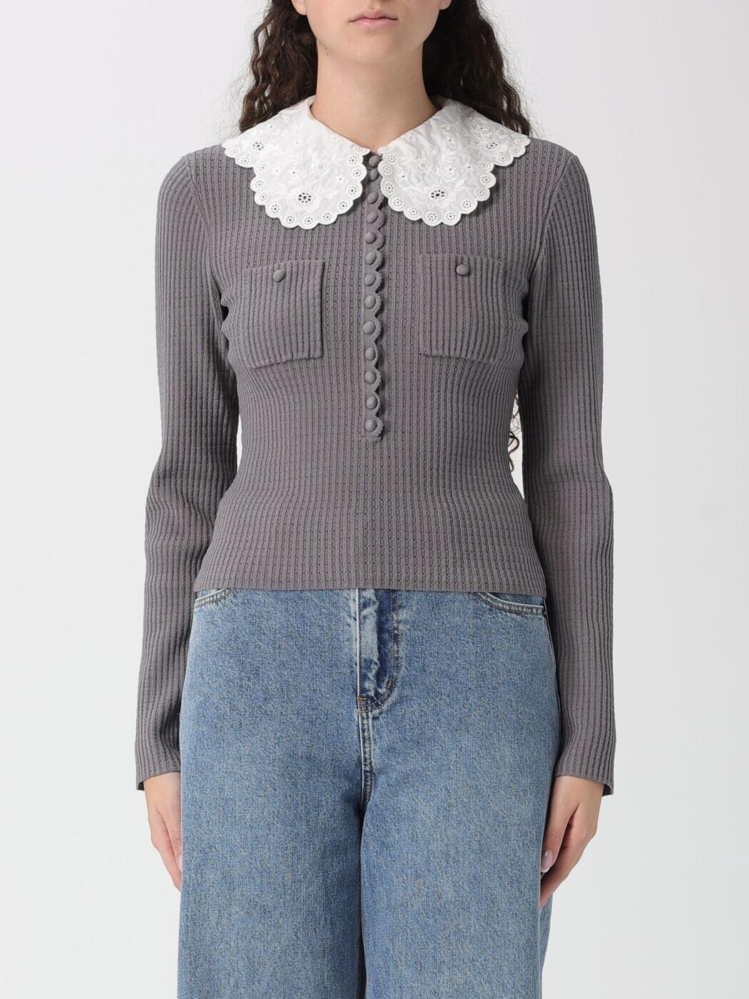 セルフ すがた絵 SELF PORTRAIT スウェーター 編み物御召しもの レディース 薄墨色 Knitwear RS26106TAGR 関税 貨物輸送無料 2026SS gi