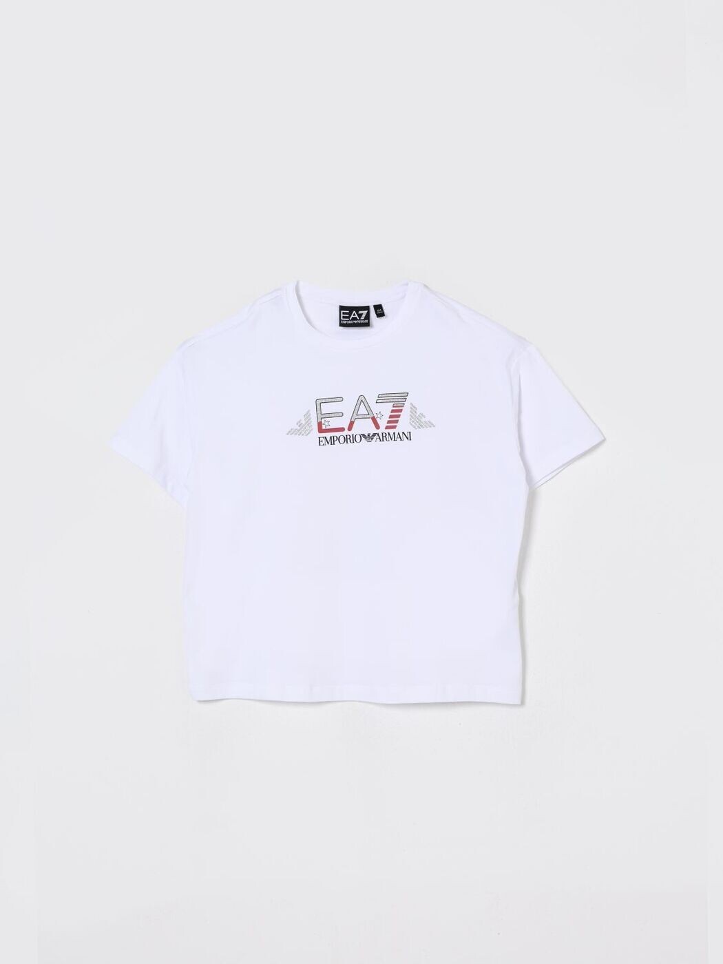 エン急性灰白髄炎 アルマーニ EA7 ロング衣袂ティーシャツ ティーシャツ ガールズ 白いこと Long sleeve t-shirts 7G000127AF10373 関税 貨物輸送無料 2025AW gi